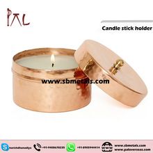 HAMMERED COPPER CANDLE HOLDER/TINS