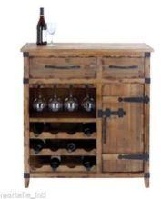 Reclaimed wood wine cabinet furniture