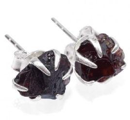 Actual Fancy Stud Shape Garnet 925 Sterling Silver Stud Earring