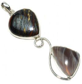 Admirable Pear silver gemstone pendnat