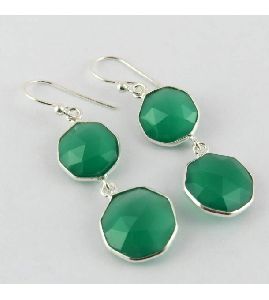 Green Onyx 925 Sterling Silver Earring