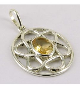 Aura Of Beauty !! Citrine 925 Sterling Silver Pendant