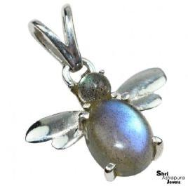 Bee Shape!! Blue Labradorite 925 Sterling Silver Pendant