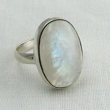 Designer Rainbow Moonstone With Blue Firing Ring