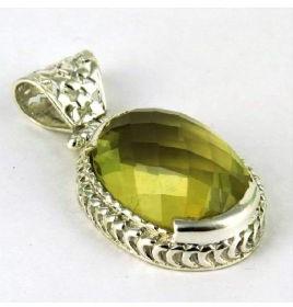 Grounding Stone !! Lemon Topaz 925 Sterling Silver Pendant