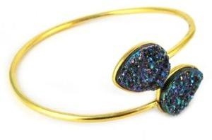 Pear Shape Titanium Druzy Bracelet