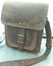 Buff Leather Messenger Bag