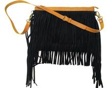 Leather Fringe Messenger Bag