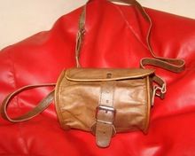 Round Leather Shoulder Bag