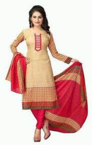 Beige Cotton Suit Material