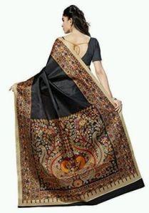 Black Bhagalpuri Silk Saree