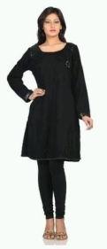 Black Embroidered Woolen Kurti