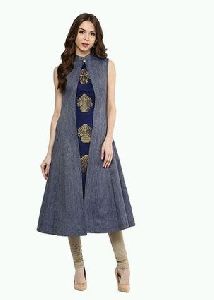 Blue A-Line Denim Kurti