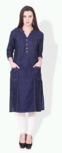 Double Pocket Denim Kurti