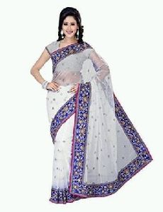 Off White Net Saree