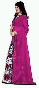 Pink Georgette Saree