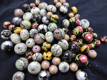 handmade wooden painted bead