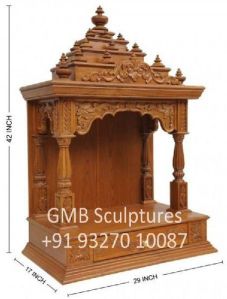 Small Teak Wood Temple for Home