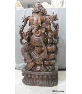 Wooden Ganesh Statue