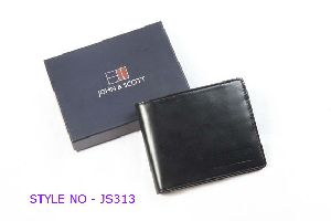 JS1313 Mens Black Leather Wallet