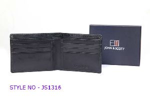 JS1316 Mens Black Leather Wallet