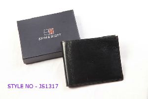 JS1317 Mens Black Leather Wallet