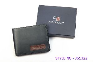 JS1322 Mens Black Leather Wallet
