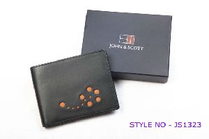 JS1323 Mens Black Leather Wallet