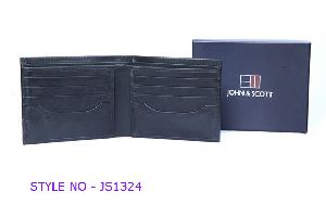JS1324 Mens Black Leather Wallet