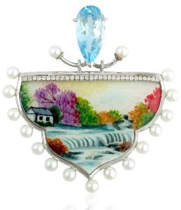 designer picture enamel pendant