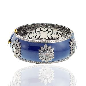 Enamel Silver Bangle