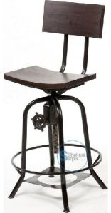 Adjustable Bar Stool With Back