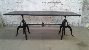 Shakunt Vintage Industrial Crank Table