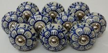 Blue Color Flower Design Handpainted emboss