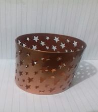 Star etched Christmas decoration iron tealight holder