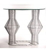 Iron Wire Table Powder Coated w/Glass Top