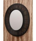 Oval Mirror Iron Frame Black Powder Coated