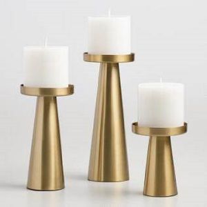 gold aluminium candle stand