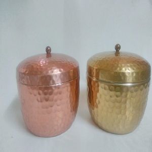 iron tin candle container