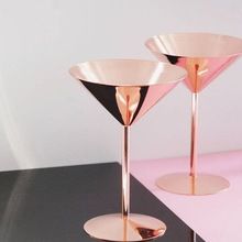 Copper Martini Glass Goblets
