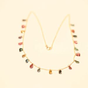 multi gemstone gold necklace