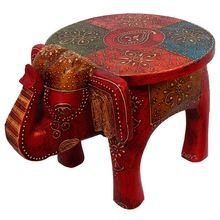 Adorable Rajasthani Designer Handicraft Durable Wooden Elephant Stool