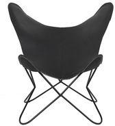 classy buff leather butterfly lounge chair