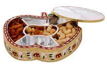 Golden Meenakari Work Apple Design Dryfruit Box