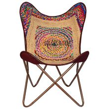 high quality jute and chindi butterfly chair