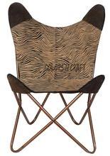 High quality suede leather printed foldable butterfly chair