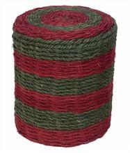 MultiColor Jute Fabric Small Cylindrical Pouf