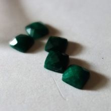 checkerboard cut green corundum gemstones