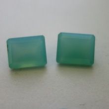 dyed aqua green color chalcedony gemstone