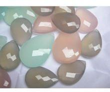 mixed color chalcedony gemstone briolettes